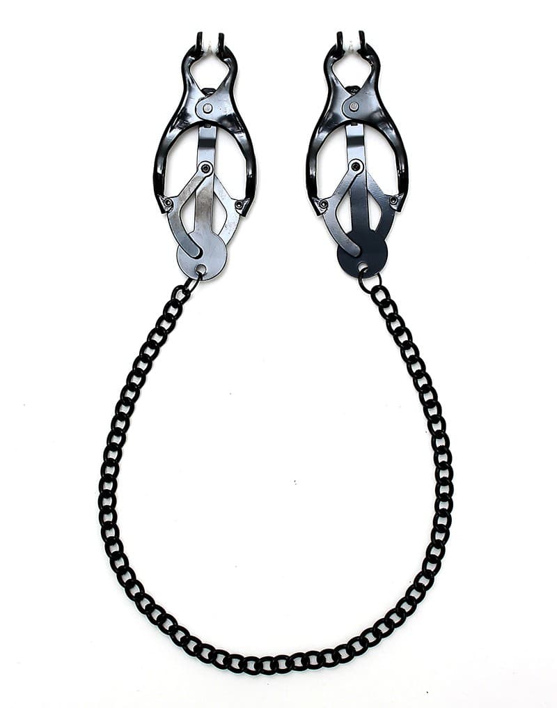 Rimba Bondage Play - Verstelbare tepelklemmen aan ketting (art. 8168) 2