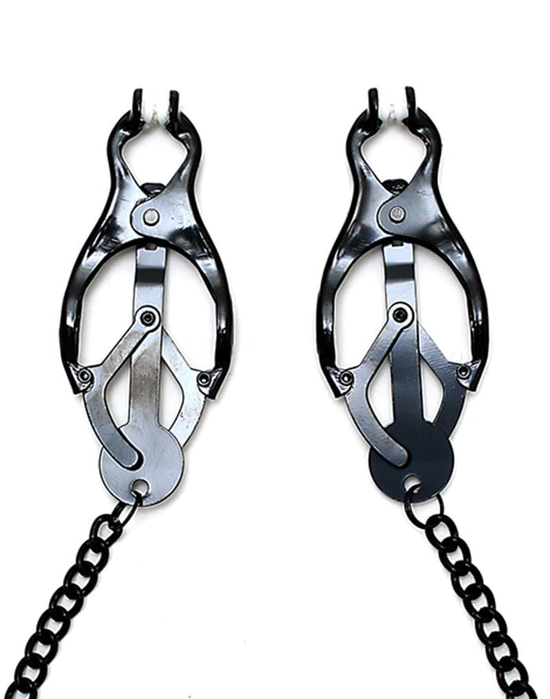 Rimba Bondage Play - Verstelbare tepelklemmen aan ketting (art. 8168)