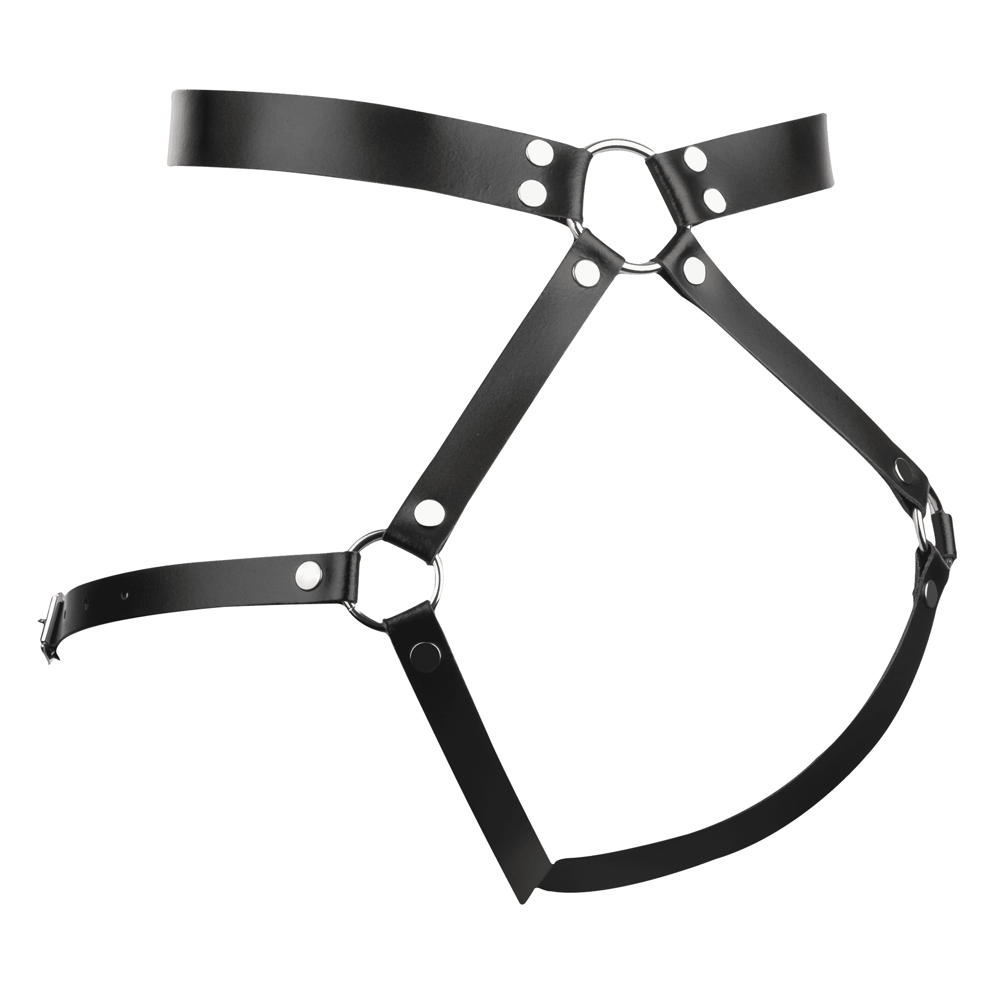 Rimba Bondage Play - Lederen Bondage Harnas - Zwart 8