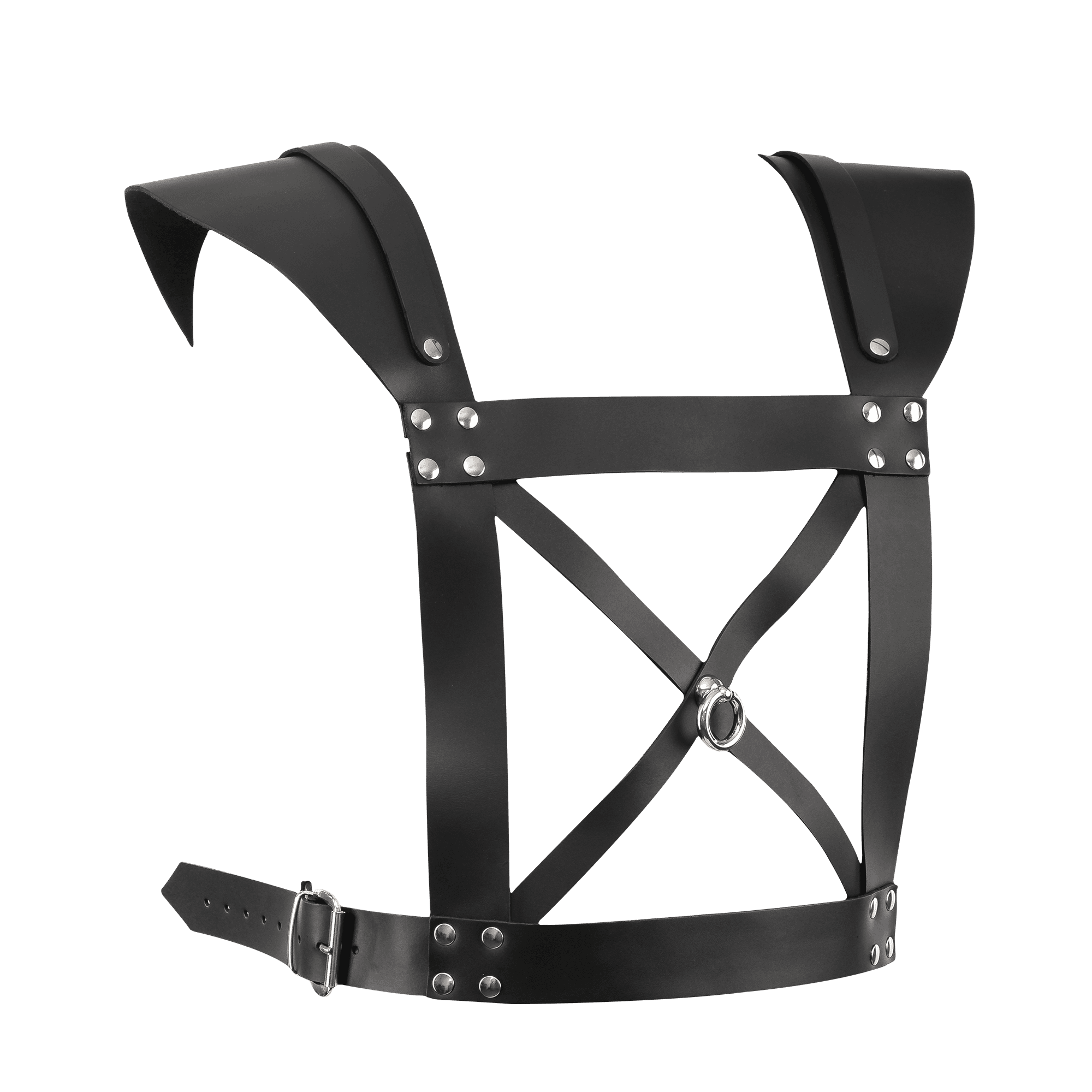 Rimba Bondage Play - Lederen Borstharnas - Zwart (art. 8262) 4