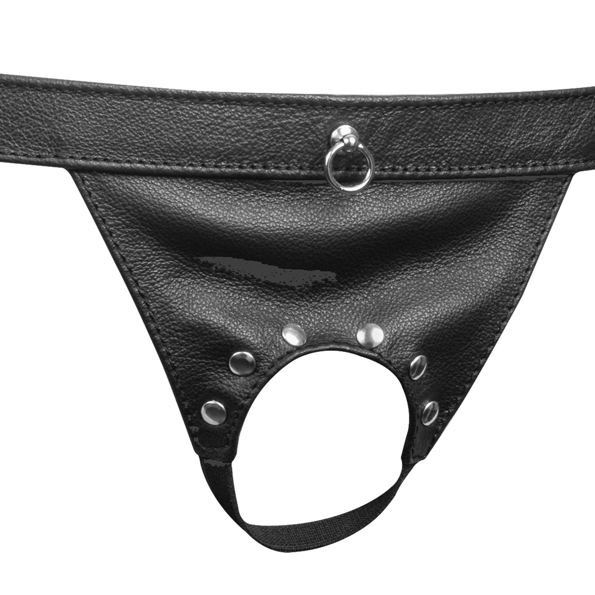 Rimba Bondage Play - Lederen Open Slip voor Heren - Zwart 5