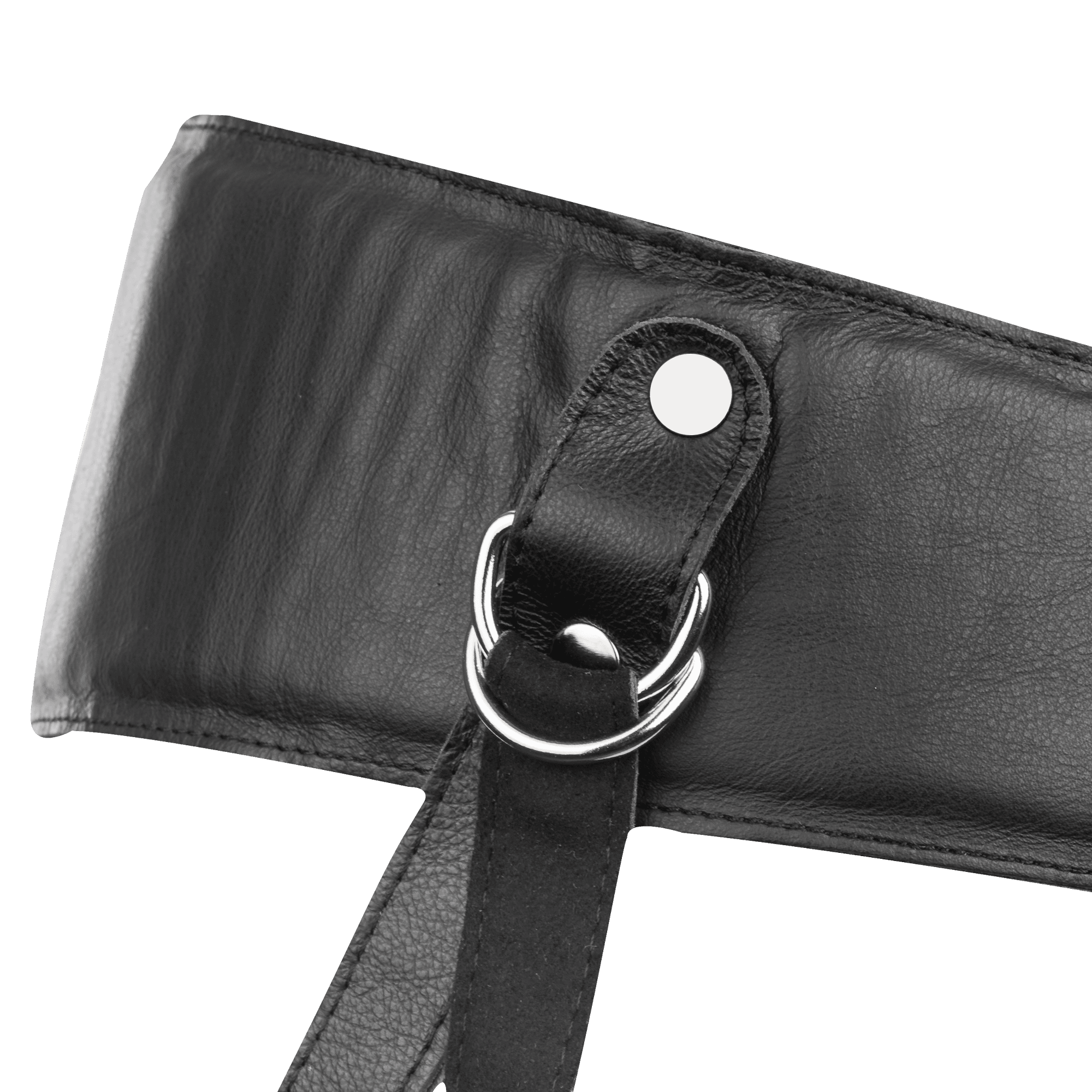 Rimba Bondage Play - Lederen Strap-On Harnas met vulling - Zwart 8