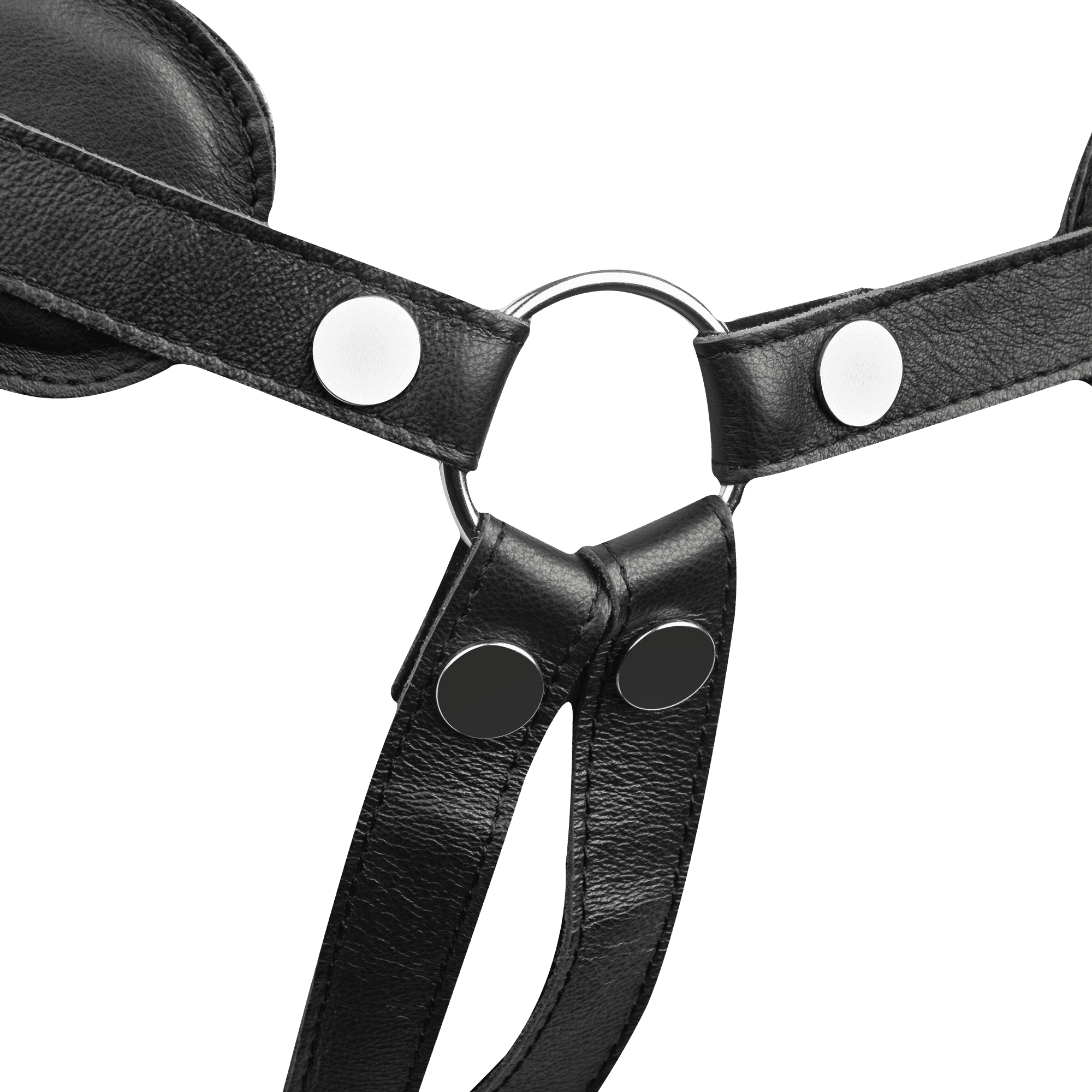 Rimba Bondage Play - Lederen Strap-On Harnas met vulling - Zwart 9