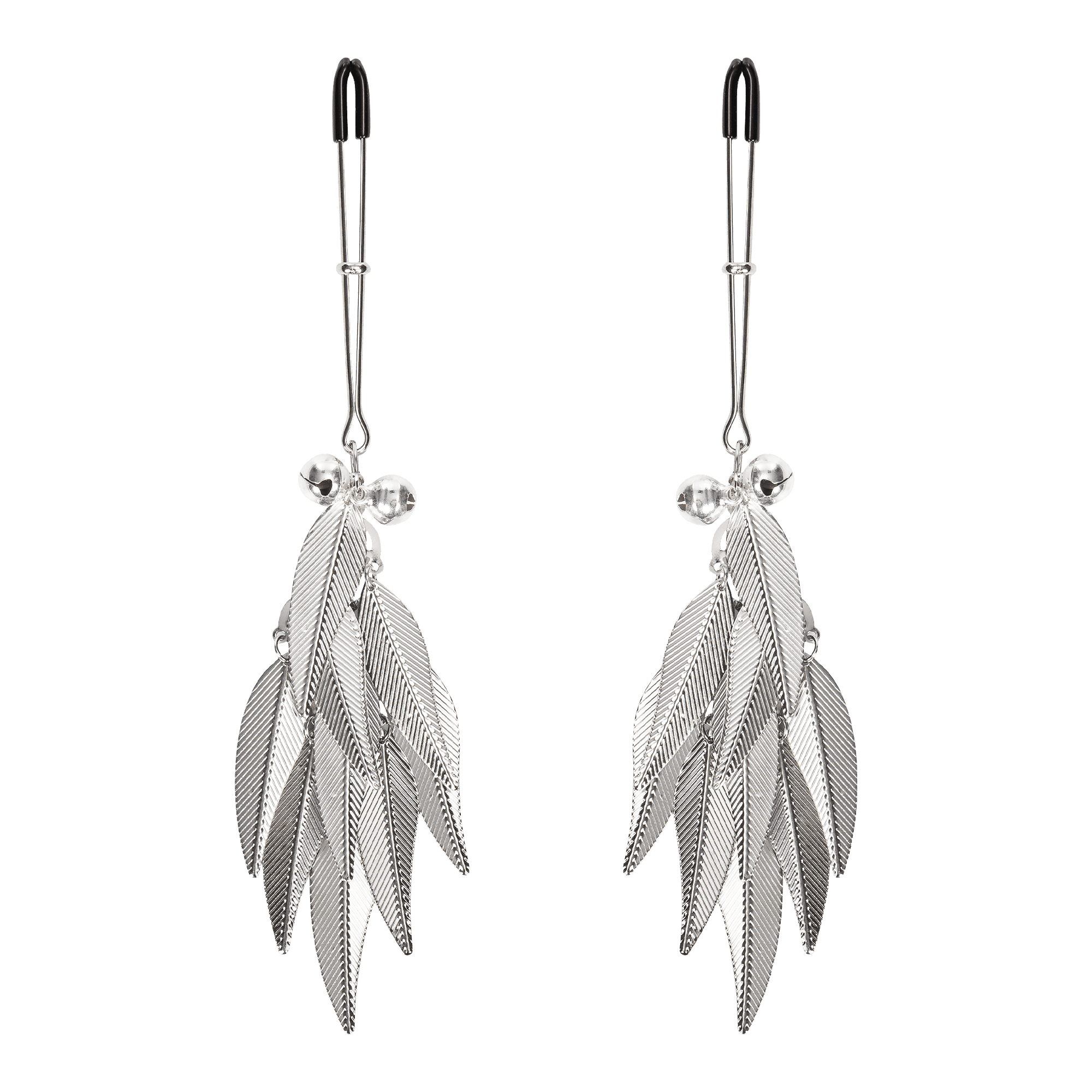 Rimba Bondage Play - Tepelklemmen met Veren - Zilver 5