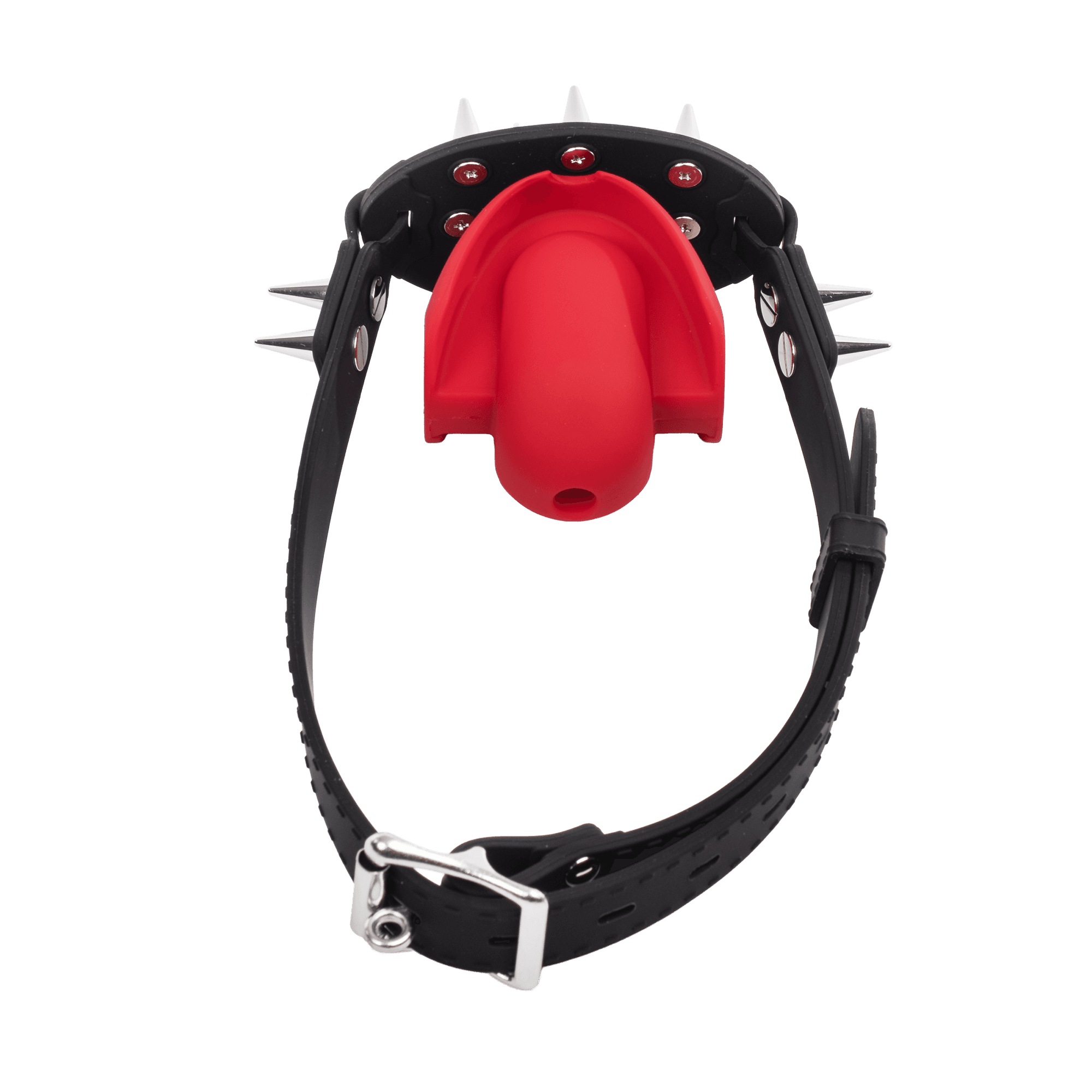 Rimba - Mondknevel met Bit en Studs - Zwart/Rood 5